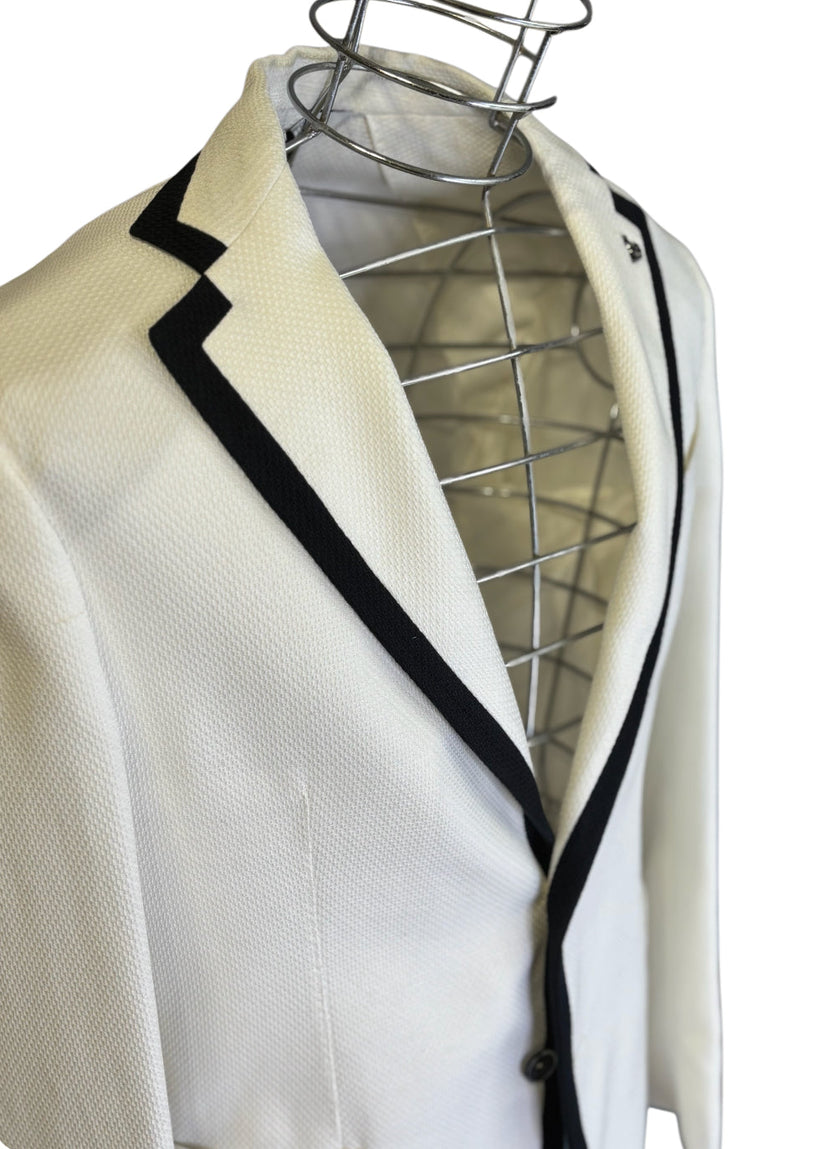 Giacca monopetto con bordini a contrasto BOTTEGA MARTINESE