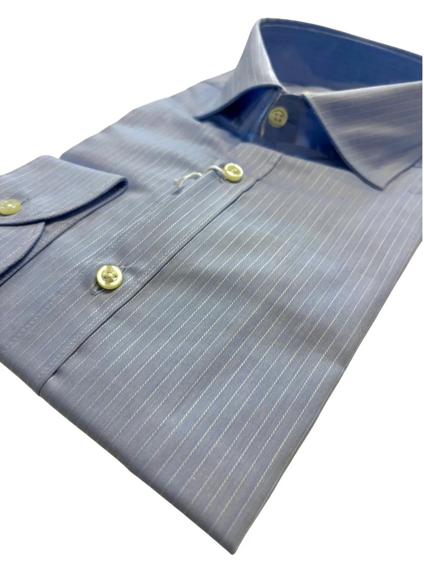 Camicia con taschino e motivo rigato sottile GIANMARCO