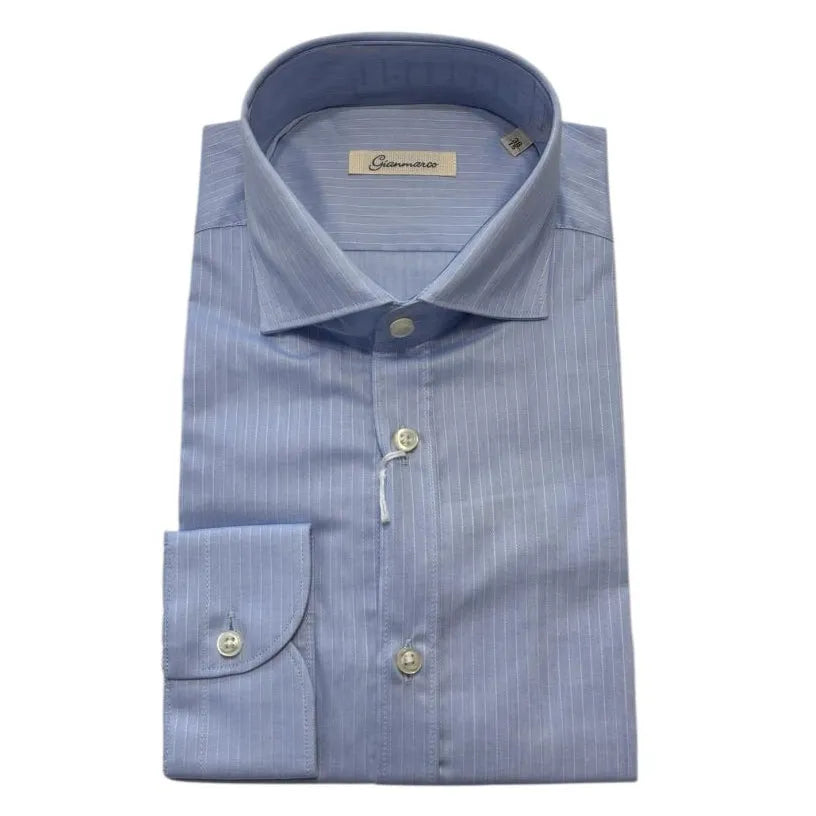 Camicia con taschino e motivo rigato sottile GIANMARCO