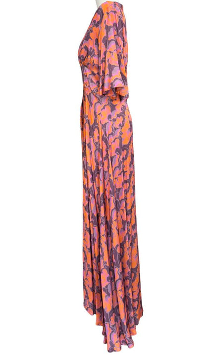 Abito A0153 lungo fantasia floreale