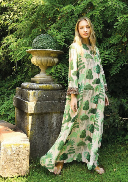 Abito in georgette con fantasia forest MAESTA