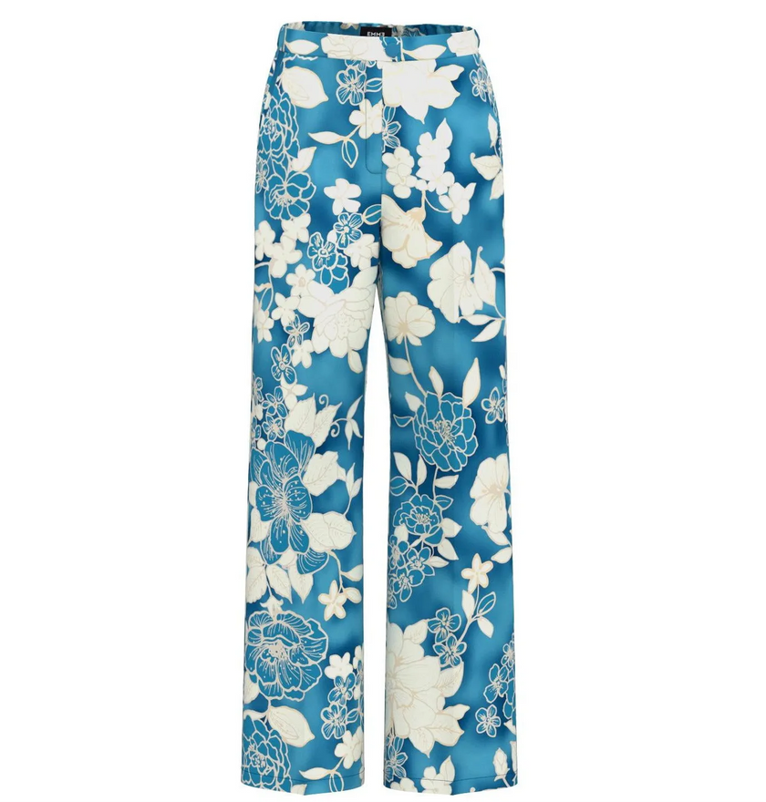 Pantalone DISTANT in twill fluido a fantasia EMME MARELLA, Bianco — vista frontale | WEMAX