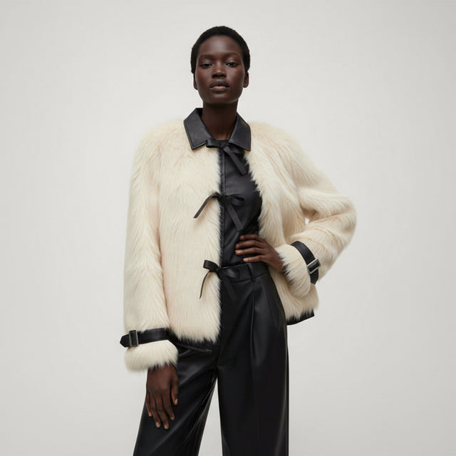 PELLICCIA C207B ECO PELLE CHIUSURA LACCETTI E ZIP