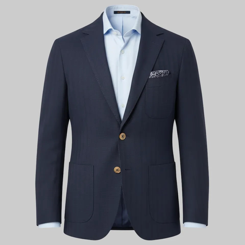 Giacca GI2507 slim con rever classico e bottoni a contrasto