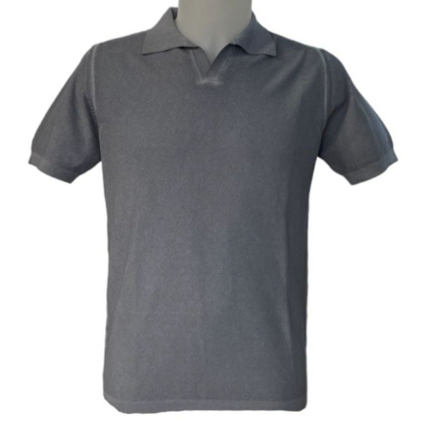 Polo manica corta con tessuto tramato RETOIS