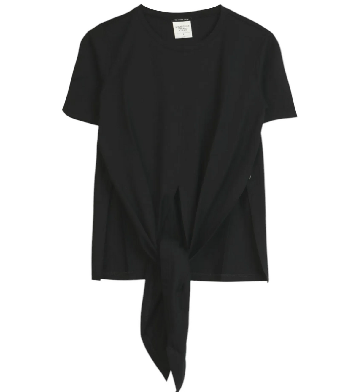 T-Shirt Basic Girocollo con Nodo Anteriore PENNYBLACK
