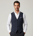Gilet con righe verticali alternate