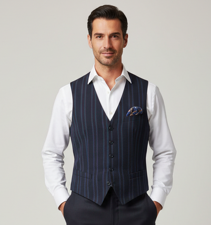 Gilet con righe verticali alternate