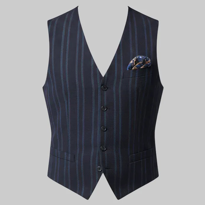 Gilet con righe verticali alternate