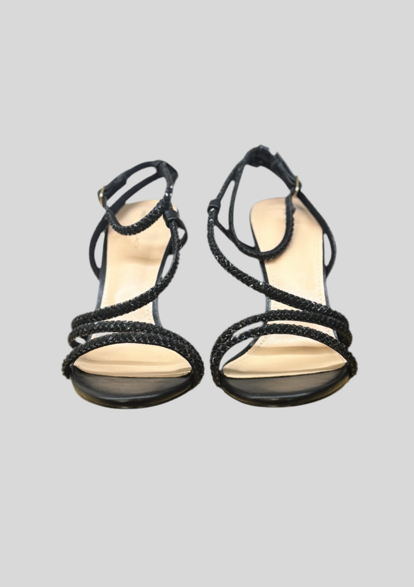 Sandalo A Fascia Swarovski con Tacco PENNYBLACK