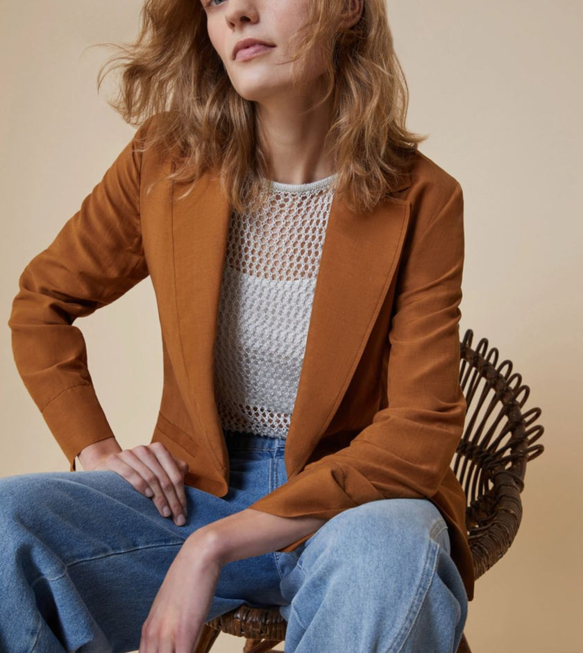 Giacca Monobottone Sfoderata in Blend di Lino PENNYBLACK