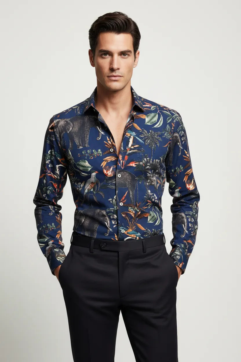 Camicia AU19S04CA FIO1704 con fantasia