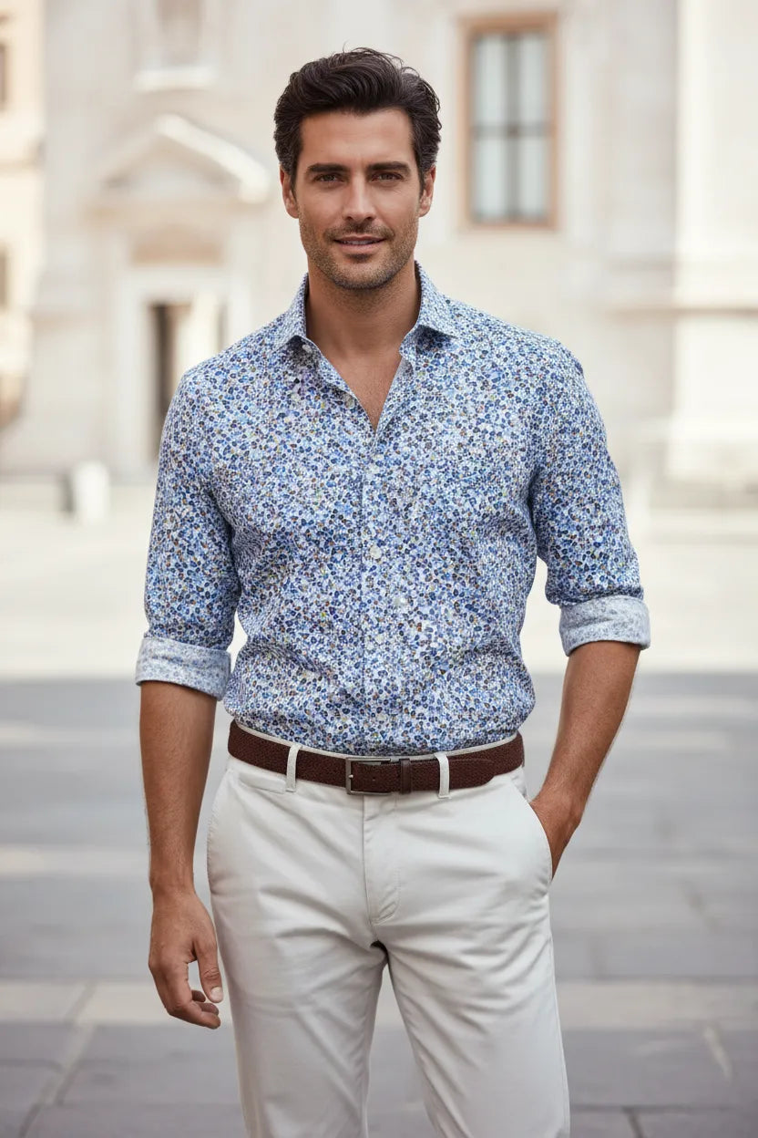 Camicia AU19S06CA FIO1690 con fantasia