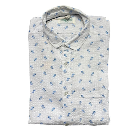 Camicia AU19S08CA FIO1666 con micro fantasia floreale e trama a nido d'ape ALLEY DOCKS