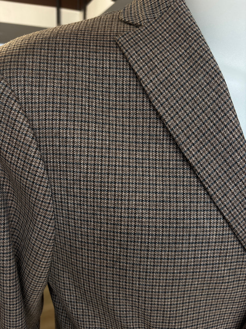 GIACCA 1587M Castagna PIED DE POULE