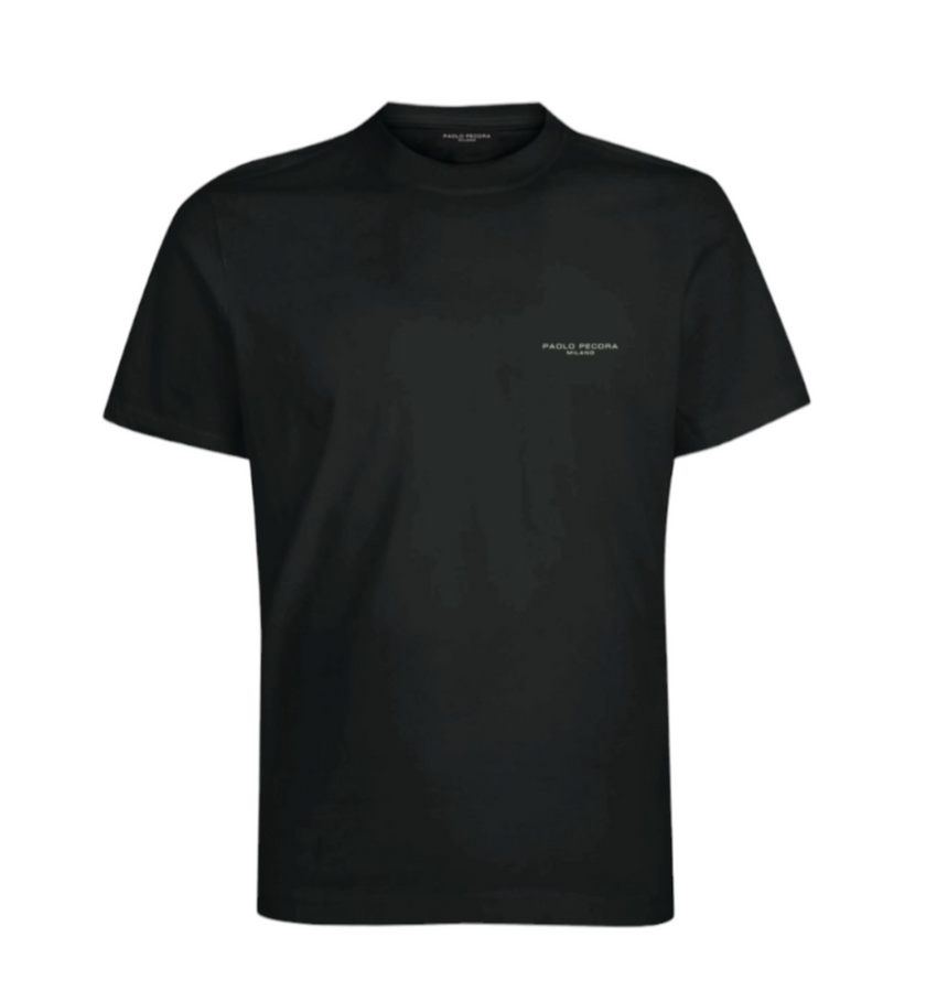 T-Shirt giro collo fit regolare con logo PAOLO PECORA