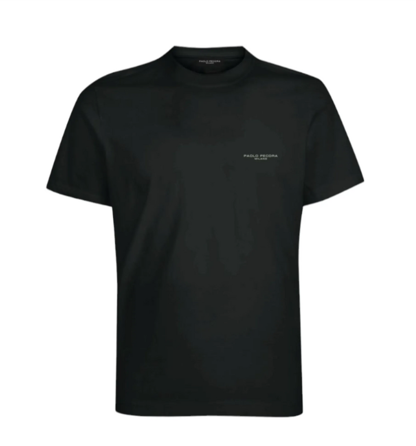 T-Shirt giro collo fit regolare con logo PAOLO PECORA