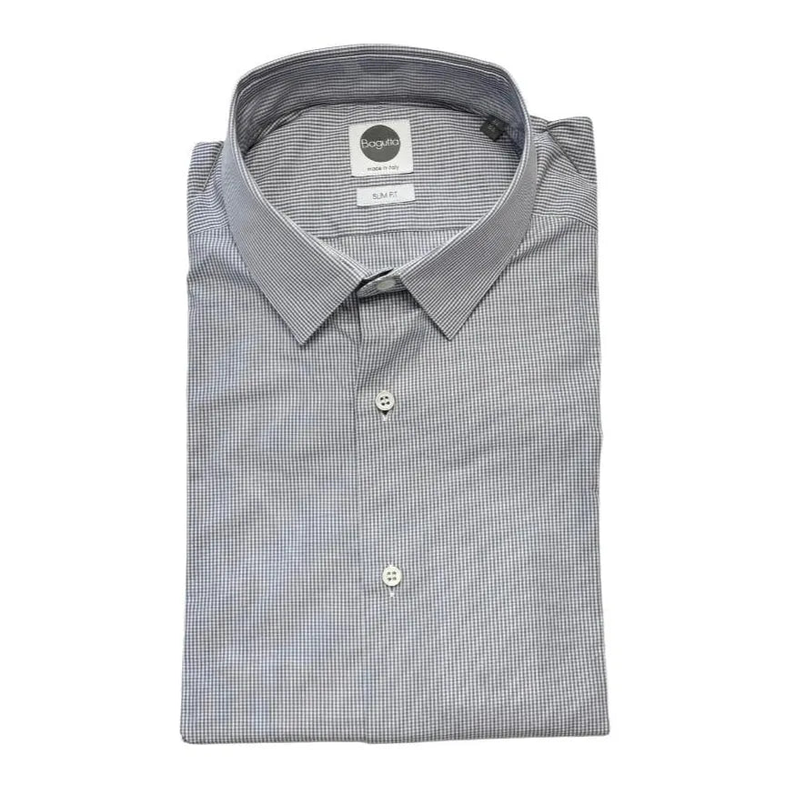 Camicia B160L/04305 con micro fantasia a quadri BAGUTTA