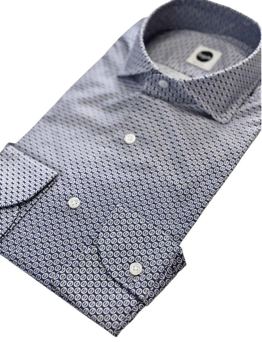 Camicia B187L/ 06258 con micro fantasia a fiori BAGUTTA