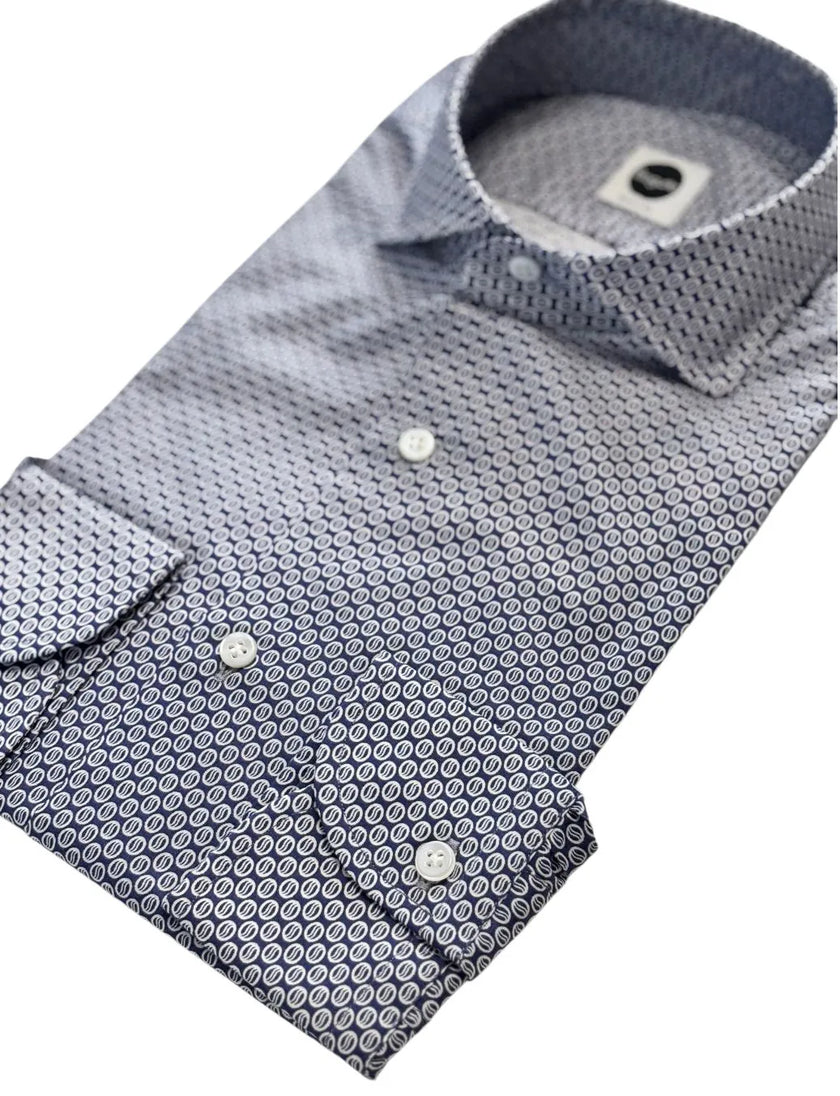 Camicia B187L/ 06258 con micro fantasia a fiori BAGUTTA