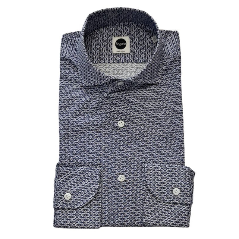 Camicia B187L/ 06258 con micro fantasia a fiori BAGUTTA