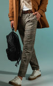Pantalone 2410R Tasche Filo a Quadri ALTATENSIONE — vista retro/laterale | WEMAX