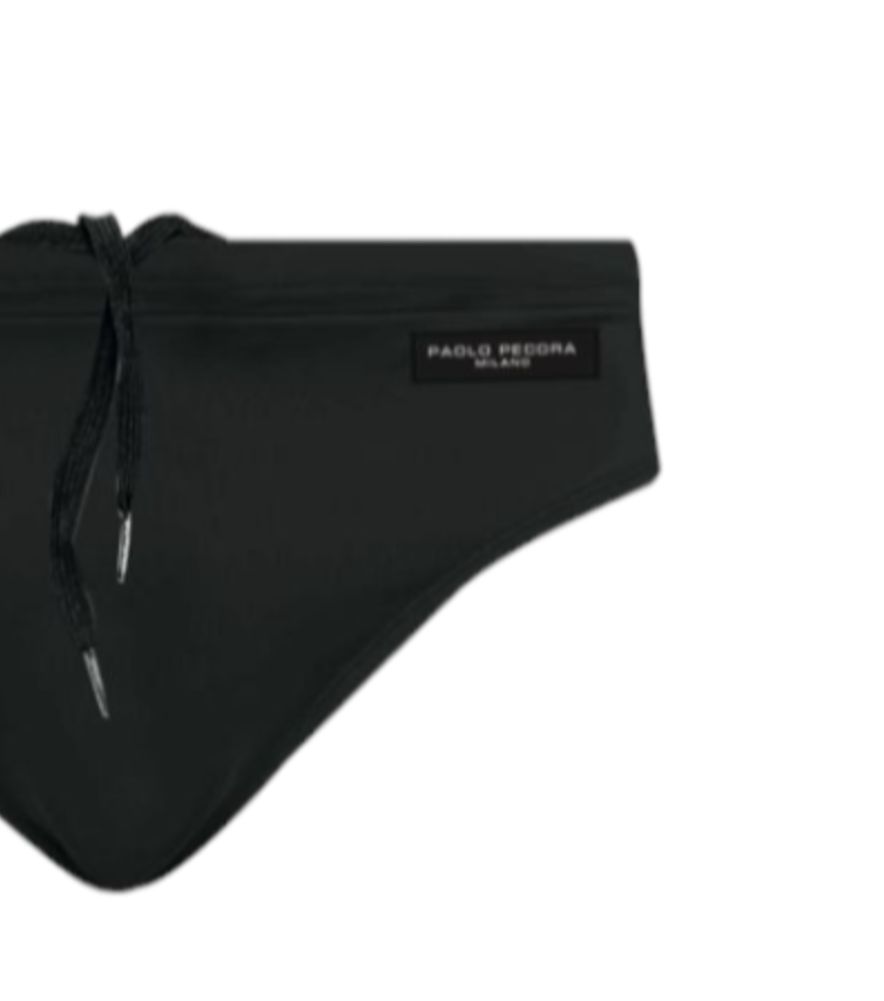 Costume slip elasticizzato con lacci e logo. PAOLO PECORA