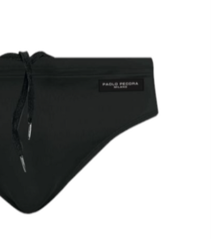 Costume PP1003 slip elasticizzato con lacci e logo.