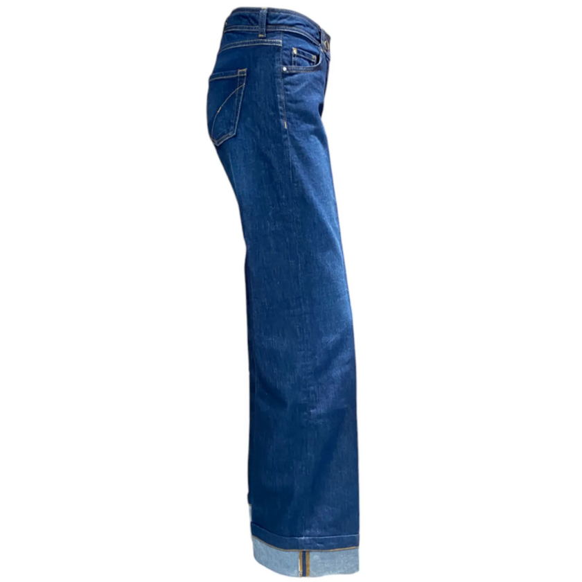 Jeans a zampa con risvolti a contrasto PENNYBLACK