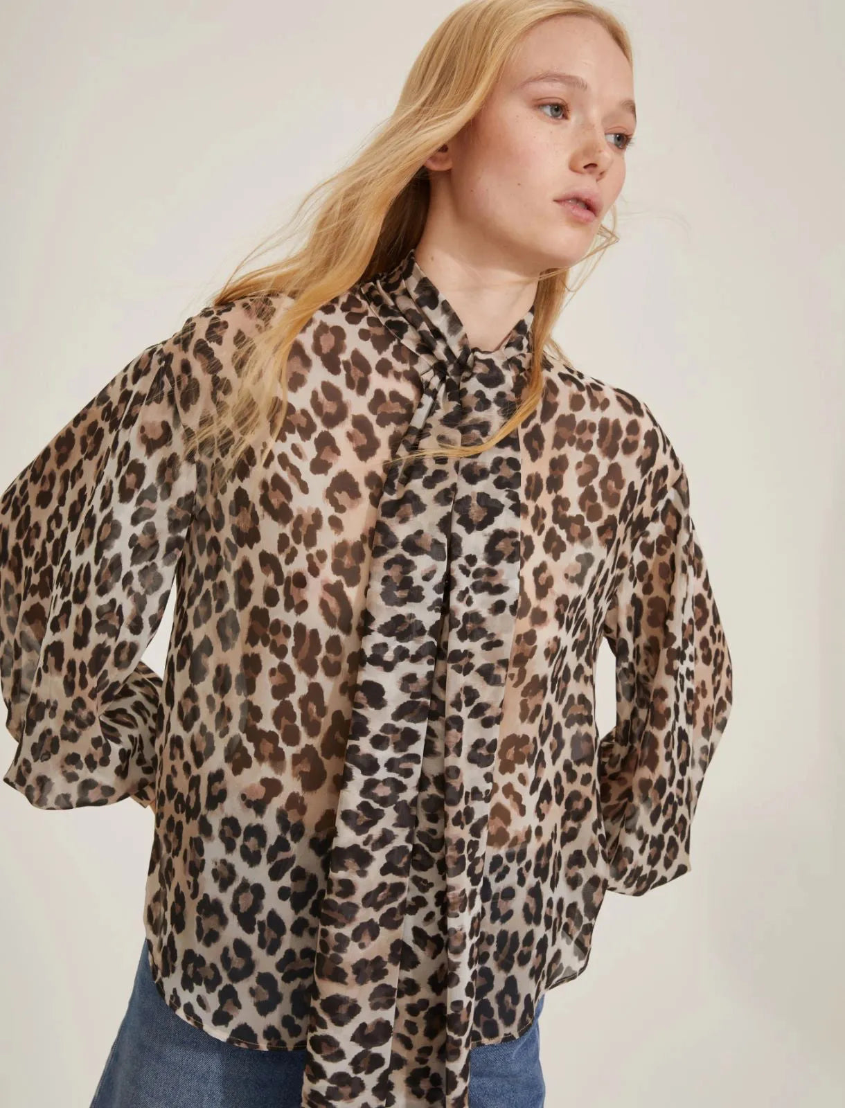 Blusa maculata con fiocco al collo EMME MARELLA