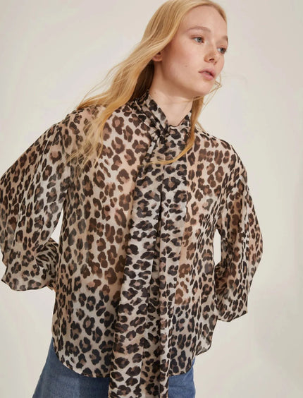 Blusa maculata con fiocco al collo EMME MARELLA