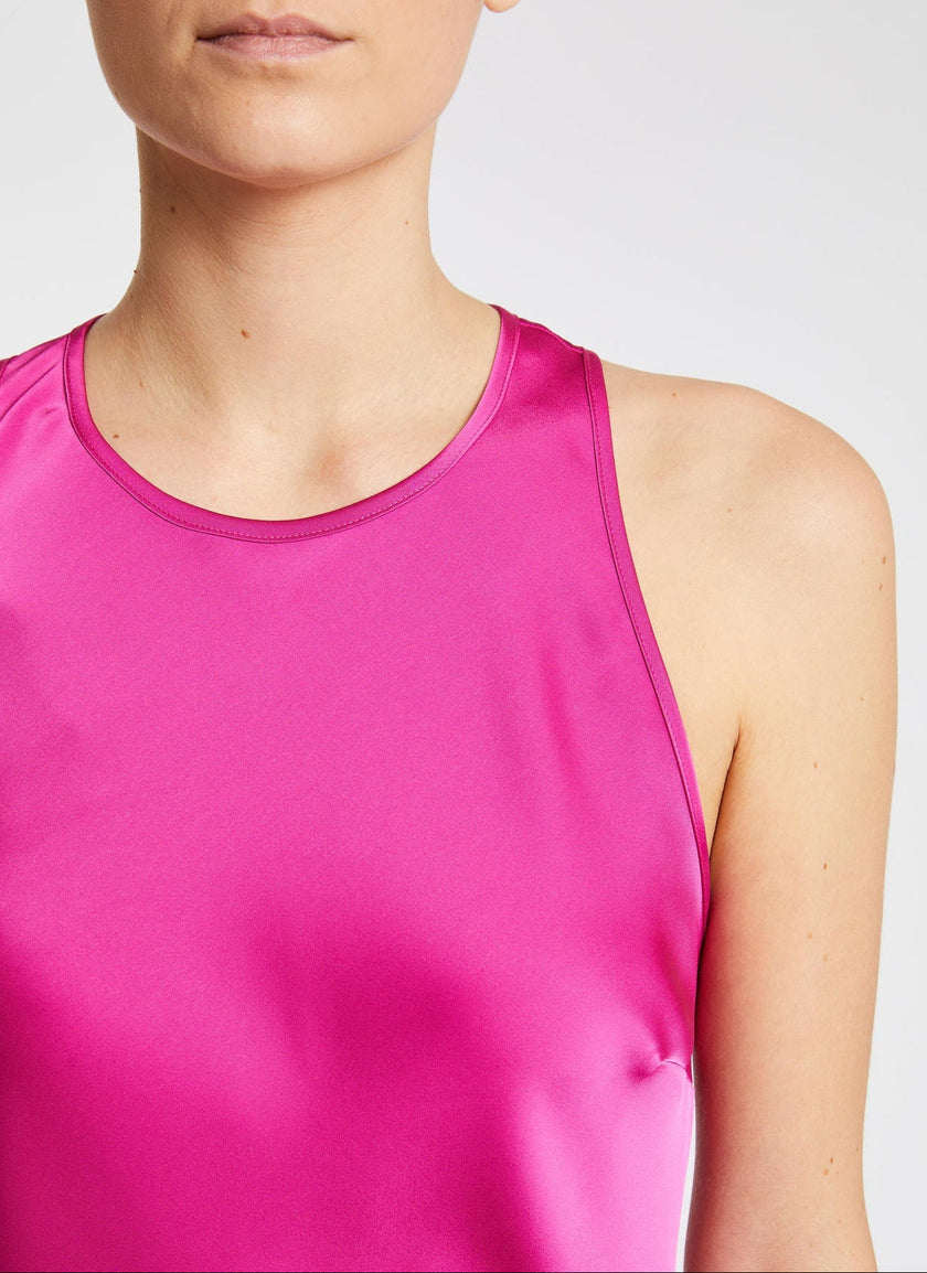 Abito Lungo Girocollo in Raso con Spalle all'Americana PENNYBLACK