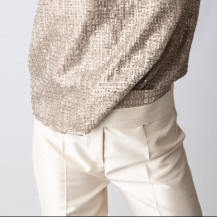 Pantalone Regular con Fondo Capri in Shantung TOLERANCE