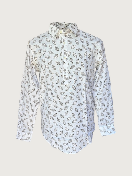 Camicia in lino con fantasia Alessandrini bianco fantasia da uomo - Collezione Estate - Wemax.it