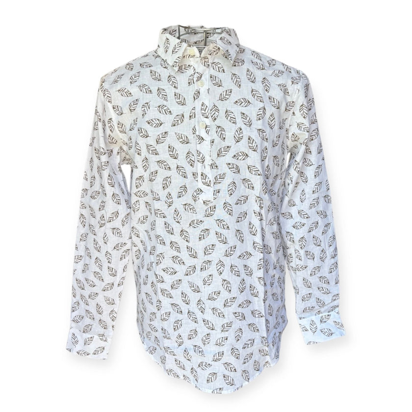 Camicia C1823B14424300 in lino con fantasia ALESSANDRINI