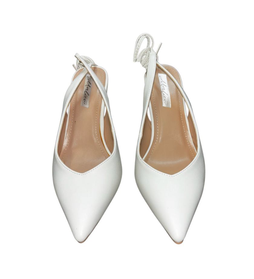 Décolleté in eco pelle con punta e chiusura con laccio tacco 10 WEMAX LAB