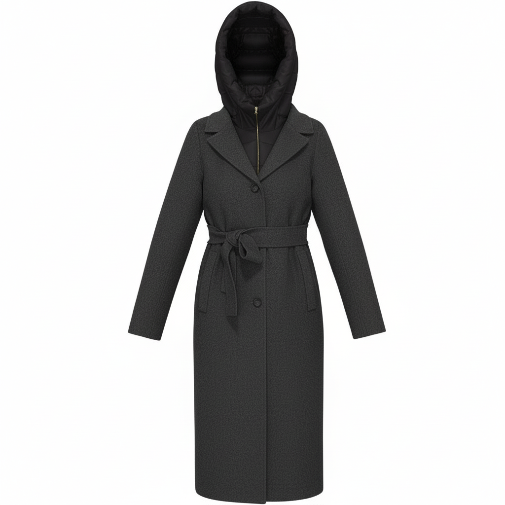 Cappotto Donna Taglio Sartoriale con Imbottitura Staccabile