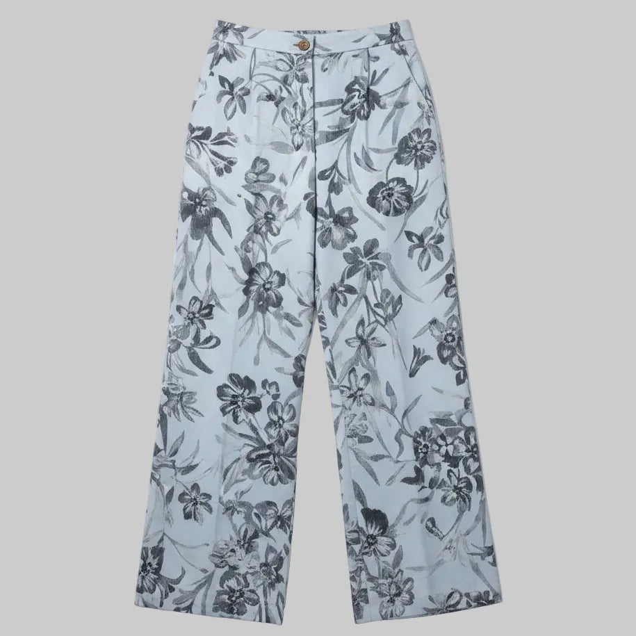 Pantalone caraffa fantasia floreale fit ampio EMME MARELLA — vista frontale | WEMAX