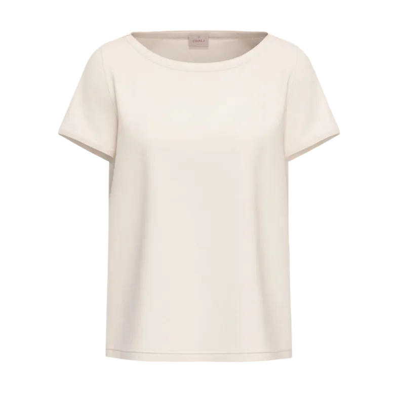 BLUSA CARTONE COLLO BARCA MISTO SETA