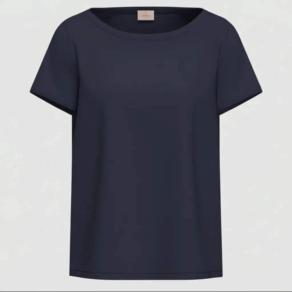 BLUSA CARTONE COLLO BARCA MISTO SETA