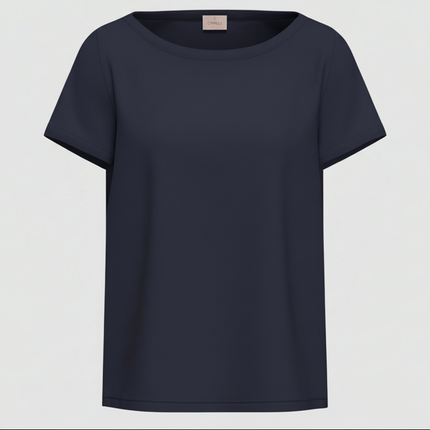 BLUSA CARTONE COLLO BARCA MISTO SETA