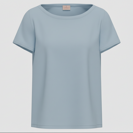 BLUSA CARTONE COLLO BARCA MISTO SETA