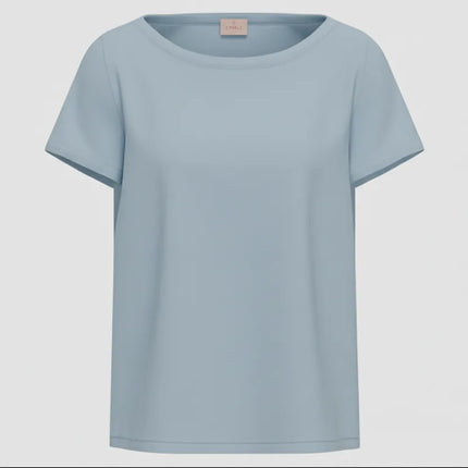 BLUSA CARTONE COLLO BARCA MISTO SETA