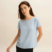 BLUSA CARTONE COLLO BARCA MISTO SETA