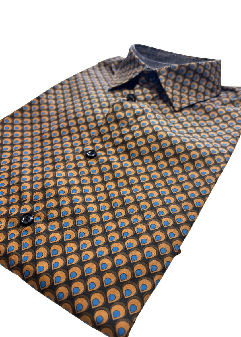 Camicia CI894SS con fantasia a gocce colorata SSEINSE