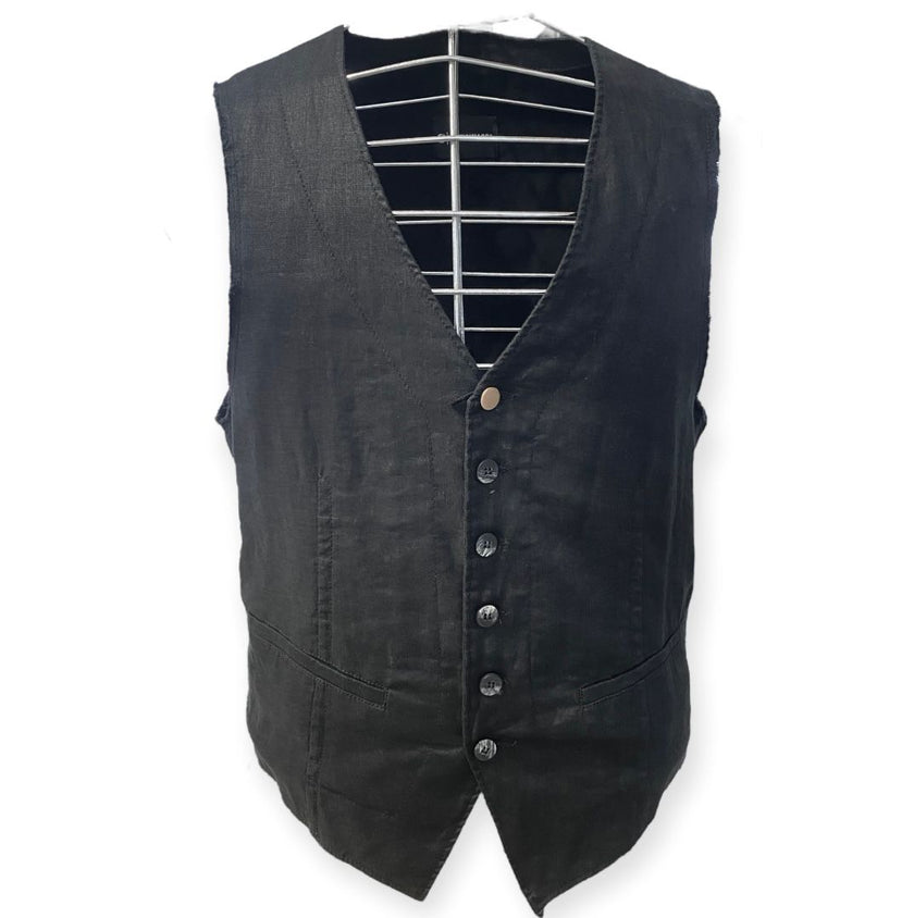 Gilet con bordi sfrangiati alle maniche e chiusura 6 bottoni OFFICINA 36