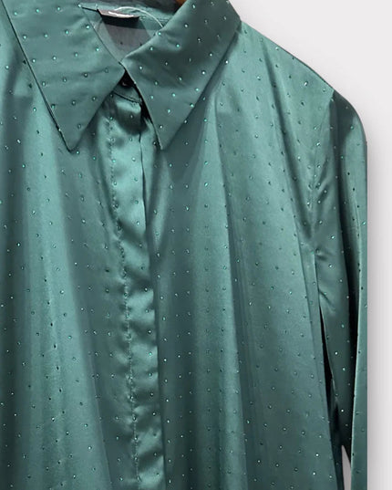 Camicia Donna in Raso Stretch con Applicazioni di Strass EMME MARELLA