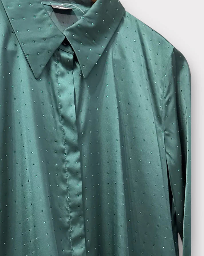 Camicia Donna in Raso Stretch con Applicazioni di Strass EMME MARELLA