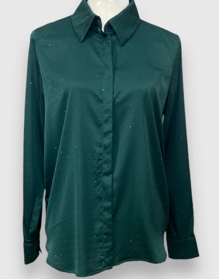 Camicia Donna in Raso Stretch con Applicazioni di Strass EMME MARELLA