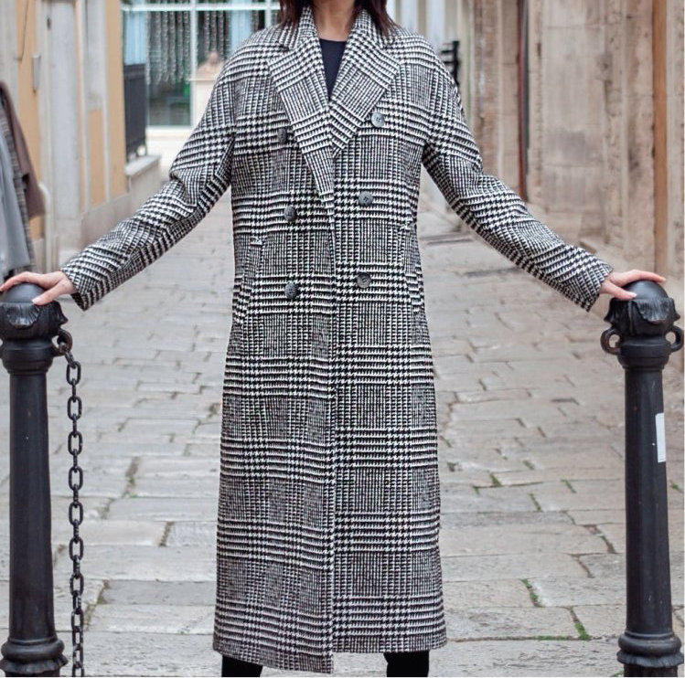 Cappotto Donna Doppio Petto in Principe di Galles CHIARULLI